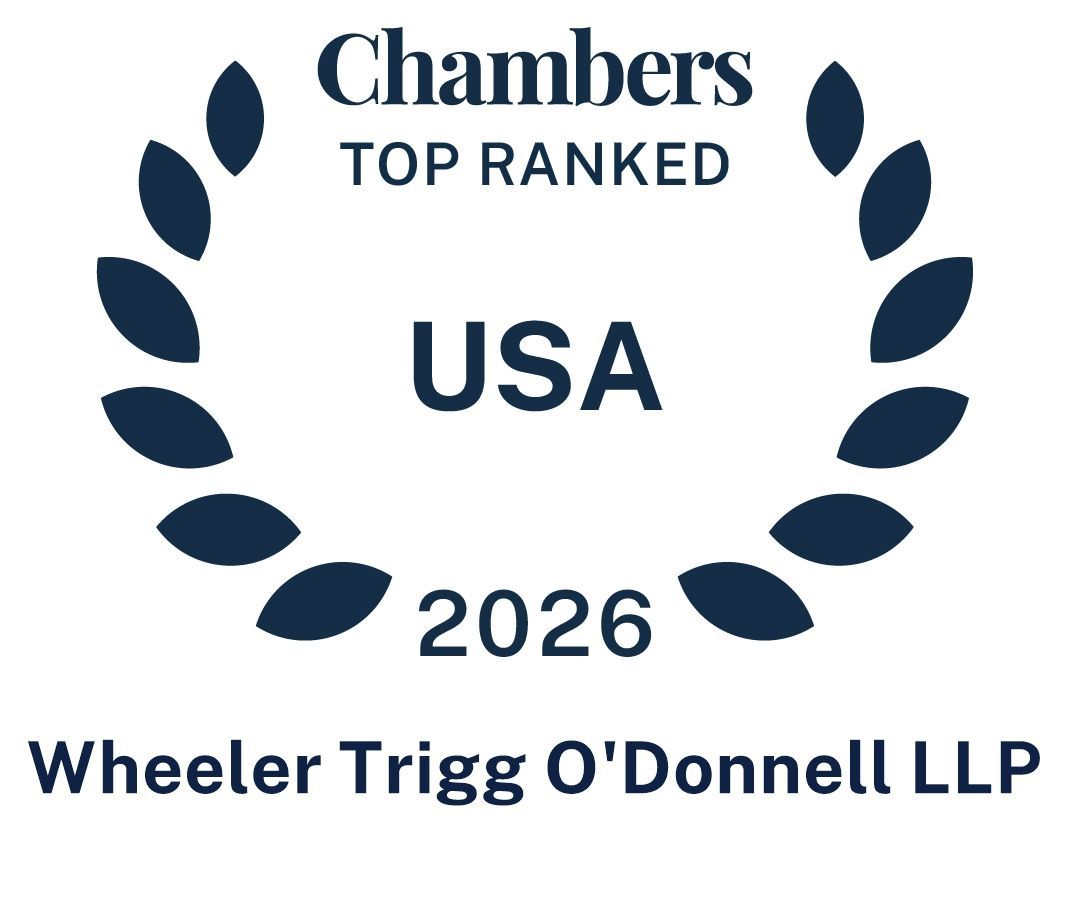 Chambers Top Ranked USA 2026 recognition badge with a navy laurel wreath surrounding the text 'USA 2026,' identifying Wheeler Trigg O'Donnell LLP as a top-ranked firm.